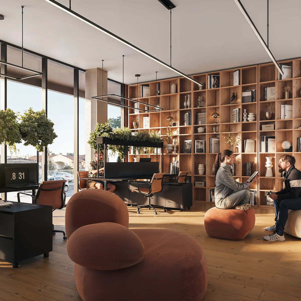 Coworking space interior render December by Imabox